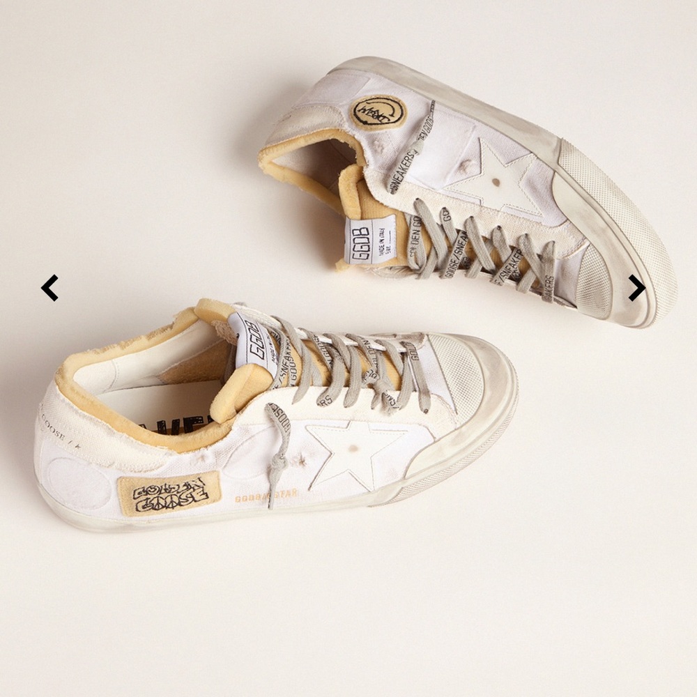 RARE Golden Goose men’s canvas super-star sneaker with side patch size 42